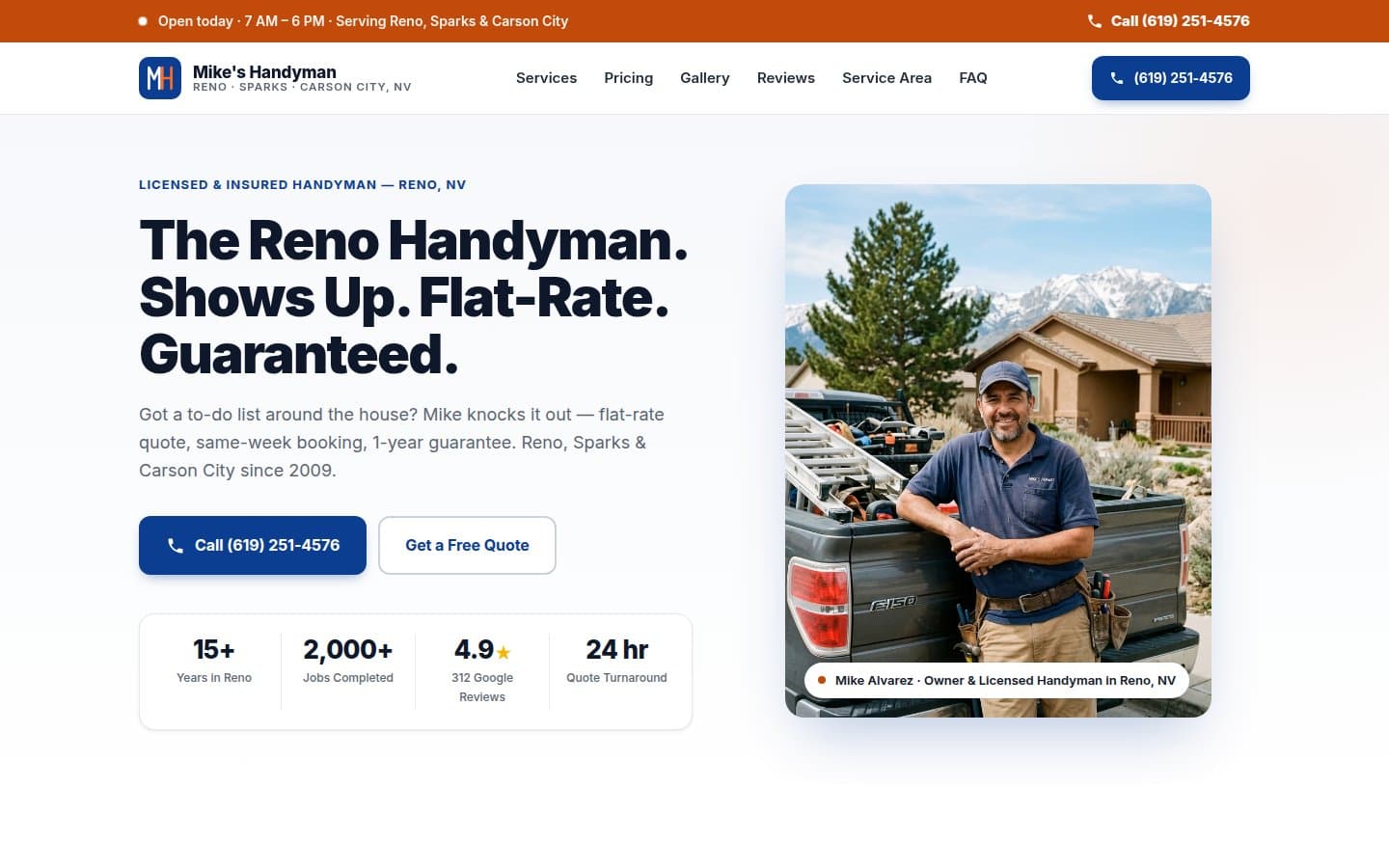 Mike's Handyman — live site preview