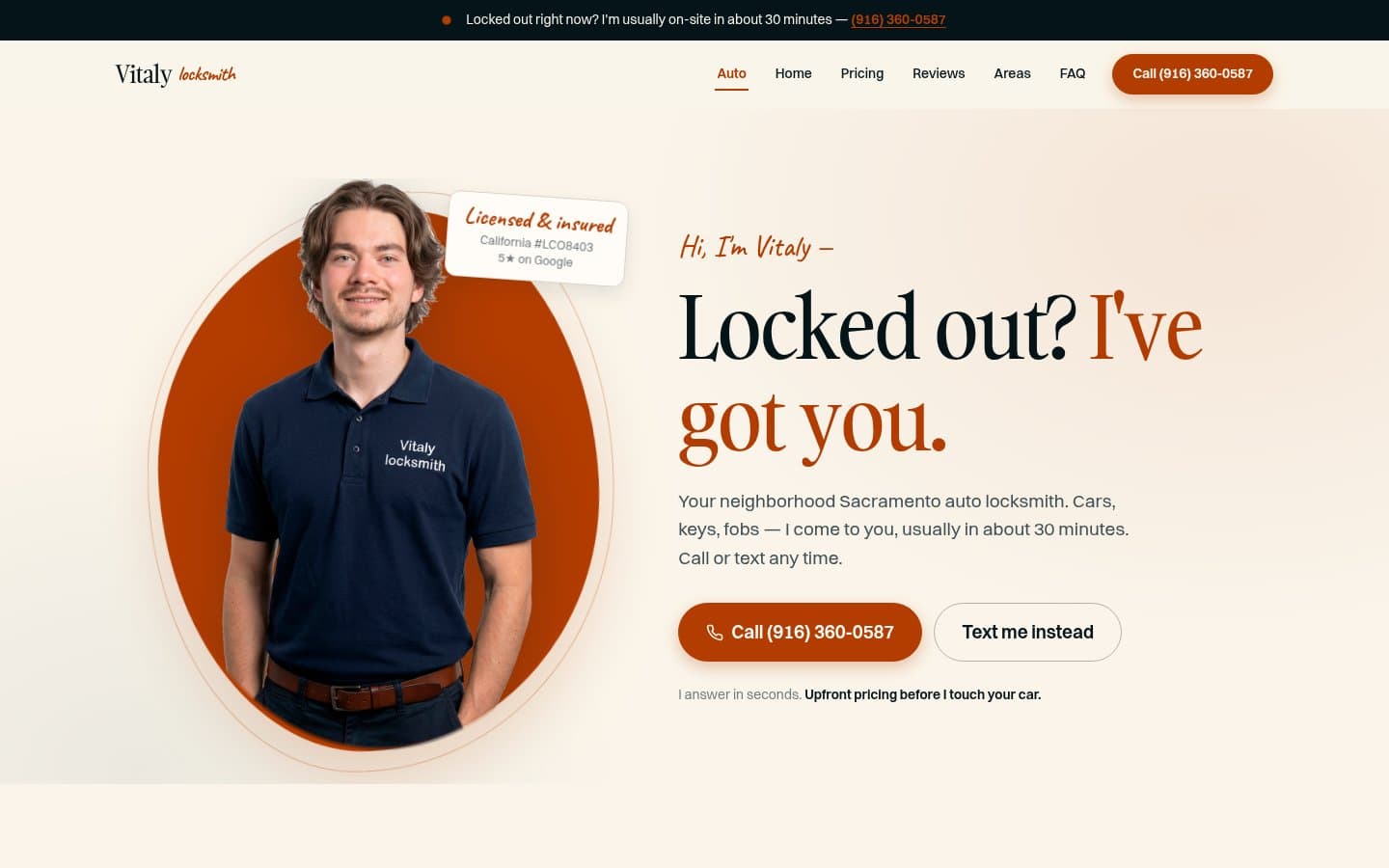 Vitaly Lock & Key — live site preview
